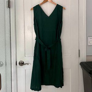 Linenfox Dori dress, L-XL, Emerald Green - 100% linen